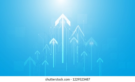 abstract digital arrow raise up background eps 10 vector