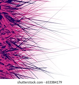Abstract digital art with array of random lines. Use as poster, flyer background or design element from edge