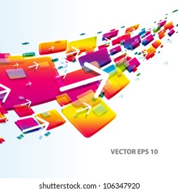 Abstract digital art background with arrows.