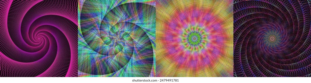 Abstract digital art background set