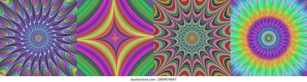Abstract digital art background set
