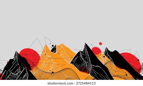 abstract digital art with dynamic curves line. Abstract wireframe background. Modern science art elements. composition with wireframe art elements Vector science elements