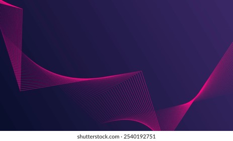 Arte digital Abstractas que presenta líneas geométricas rosadas vibrantes que forman patrones dinámicos de ondas sobre un fondo oscuro