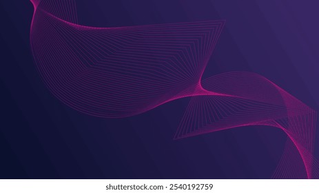 Abstract digital art featuring vibrant pink geometric lines forming dynamic wave patterns on a dark background