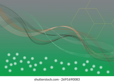 Fondo Abstractas de líneas y esferas de fluidos de arte digital