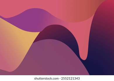 Arte digital Abstractas con ondas fluidas, Formas superpuestas y gradiente de Colores cálidos en el diseño moderno