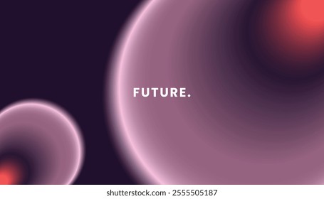 Abstract digital art with glowing circles