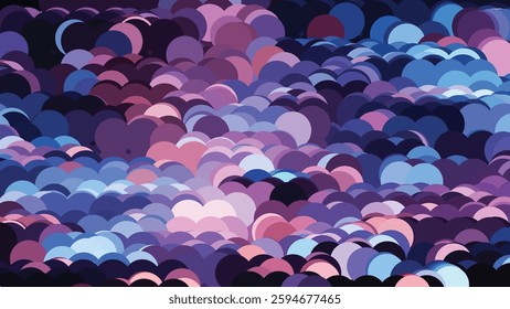 Abstract Digital Art with Multicolored Geometric unique in a Gradient of Blues, Purples, and Pinks Creating a Dynamic and Modern Background