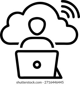 Abstract digital art of a person using cloud technology to work remotely with soft bokeh backgrounds. concept as A smooth camera movement shows a remote worker interacting with cloud based applications on a laptop. Soft abstract bokeh backgrounds emphasize the seamless connectivity and comfort of cloud technology in remote working. in Photo Stock Concept , copy space for advertisement or banner with Photo Realistic as high Quality Detail --ar 7:2 --tile