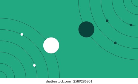 Abstract digital artwork featuring concentric circles on a dark background. Modern geometric design perfect for futuristic, scientific, and tech inspired visuals. Ideal for backgrounds presentations.
