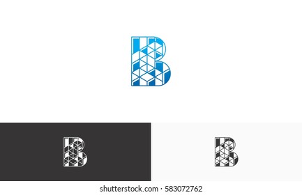 abstract digital B initial logo modern designs