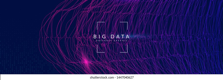 Abstract digital background. Artificial intelligence, deep learning and big data concept. Quantum technology. Tech visual for software template. Partical abstract digital background.