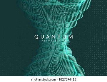 Abstract digital background. Artificial intelligence, deep learning and big data concept. Quantum technology. Tech visual for network template. Wavy abstract digital background.