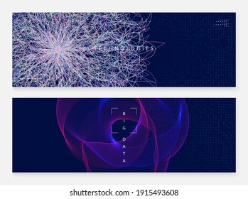 Abstract digital background. Artificial intelligence, deep learning and big data concept. Quantum technology. Tech visual for industry template. Vector abstract digital background.