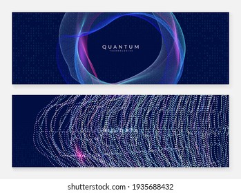 Abstract digital background. Artificial intelligence, deep learning and big data concept. Quantum technology. Tech visual for communication template. Industrial deep learning backdrop.