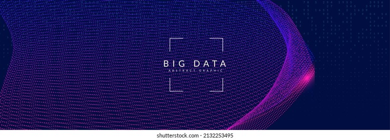 Abstract digital background. Artificial intelligence, deep learning and big data concept. Quantum technology. Tech visual for server template. Wavy abstract digital background.