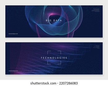 Abstract digital background. Artificial intelligence, deep learning and big data concept. Quantum technology. Tech visual for interface template. Cyber abstract digital background.