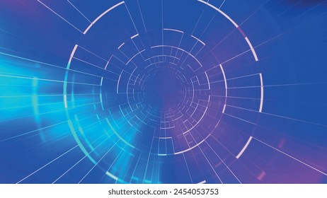 Abstract digital background. Big data visualization. Circular rotations of fantasy circle of colorful particles, beautiful color spiral, elegant particle background. 3D vector