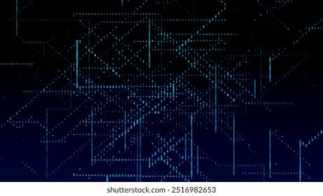 Resumo digital. Visualização de Big Data. Informações de fluxo de dados. Conceito de comunicação digital. Ilustração do vetor 3d.