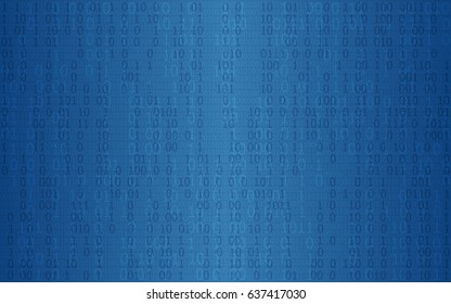 Abstract digital background with binary code pattern on dark blue color