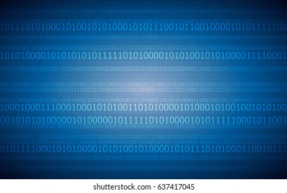 Abstract digital background with binary code pattern on dark blue color