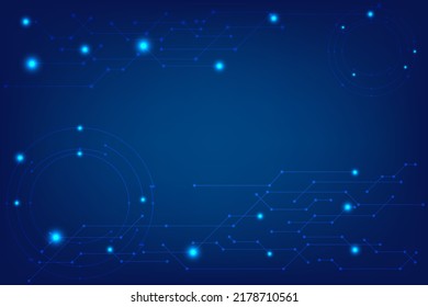 Abstract digital background blue color with line and dot connection. 
Technology background with line of circle and bright light in back.
Financial wallpaper with graph line.