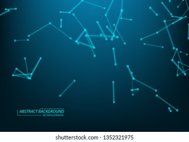 Abstract digital background with blue geometric particles