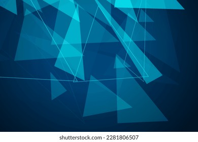 Abstract digital background with blue geometric particles