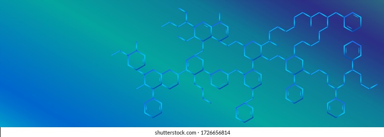 Abstract digital background with chemical structure. Vector illustration. Scientific banners.