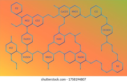 Resumen de fondo digital con estructura química. Ilustración vectorial. Carteles para conferencias científicas.