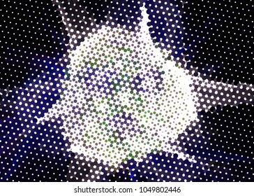 Abstract digital background. Circles, dots. Vector clip art.