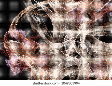 Abstract digital background. Circles, dots. Vector clip art.