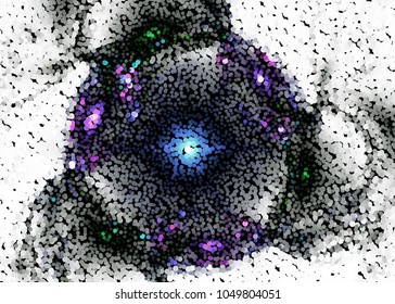 Abstract digital background. Circles, dots. Vector clip art.