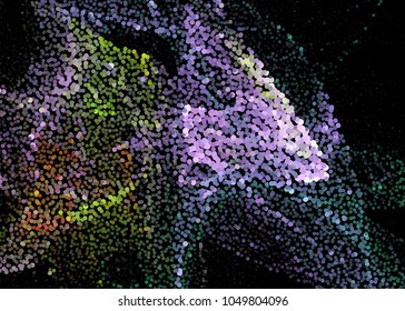 Abstract digital background. Circles, dots. Vector clip art.