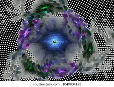 Abstract digital background. Circles, dots. Vector clip art.