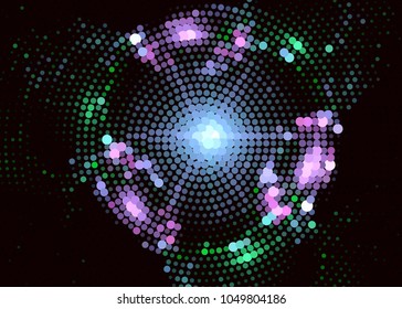 Abstract digital background. Circles, dots. Vector clip art.