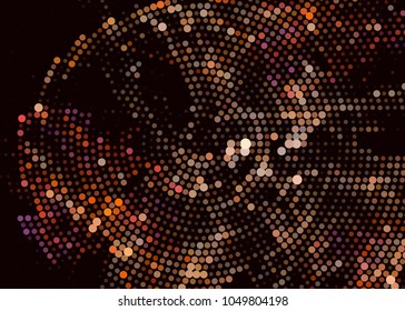 Abstract digital background. Circles, dots. Vector clip art.