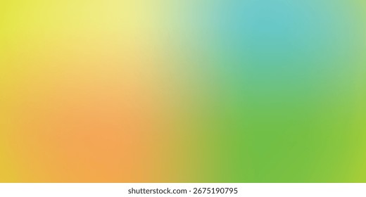 An abstract digital background composed of a pixelated mosaic pattern. The image features a vibrant, soft gradient blending from warm yellow and orange to cool green and blue.