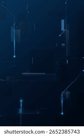Abstract Digital Background With Connection Network and Glow Light lines technology background