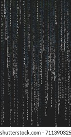 Abstract digital background consisting of linearly arranged symbols on a black background. Conceptual vector Illustration