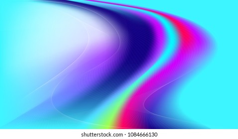 Abstract digital background curly colorful waves glowing in space