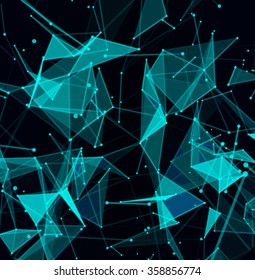 Abstract digital background with cybernetic particles