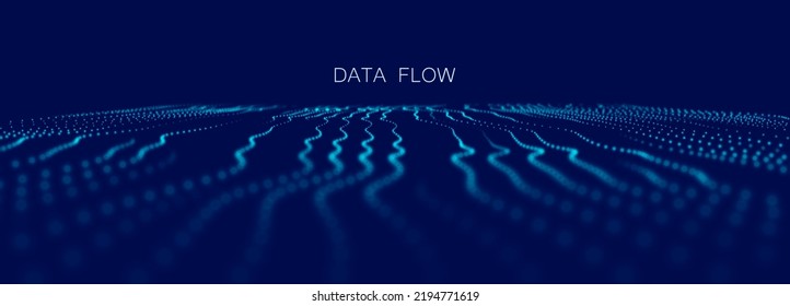 Abstract digital background. Data flow information. Concept of digital communication. Big data visualization. Vector illustration.