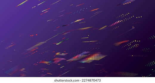 Abstract digital background. Data flow information. Concept of digital communication. Big data visualization. Vector illustration. 3d rendering.