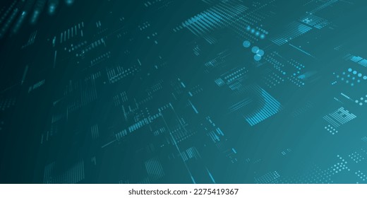 Abstract digital background. Data flow information. Concept of digital communication. Big data visualization. Vector illustration. 3d rendering.