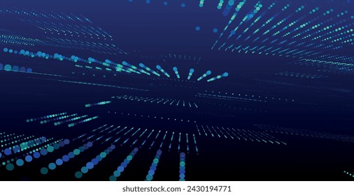 Abstract digital background. Data flow information. Digital communication concept. Science technology background. Big data visualization. 3D Vector illustration.