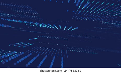 Abstract digital background. Data flow information. Digital communication concept. Science technology background. Big data visualization. 3D Vector illustration.