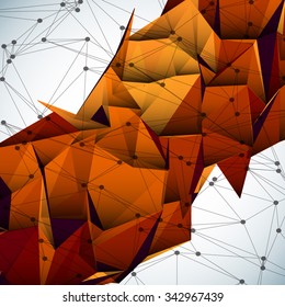 Abstract digital background with dots and lines. Vector illustration.