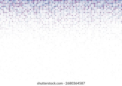Fondo digital Abstractas con cuadrados de píxeles azules y púrpuras que se desvanecen sobre un fondo oscuro, creando un patrón de mosaico geométrico moderno.