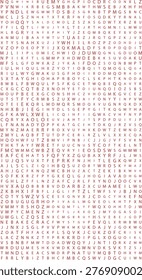 Abstract digital background featuring a dense array of alphanumeric characters and symbols. Word search puzzle vector